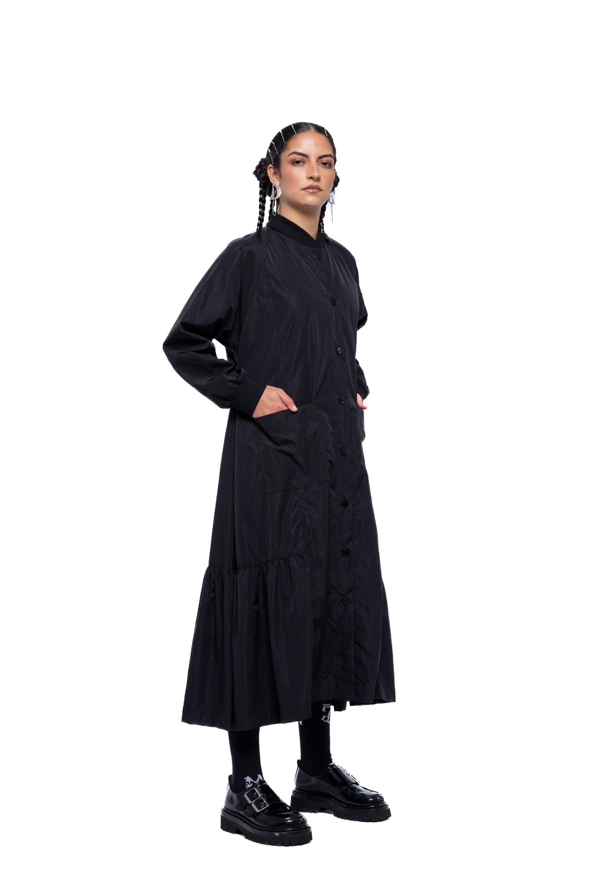 J Palm Gertrud Bomber Dress | Black Sport
