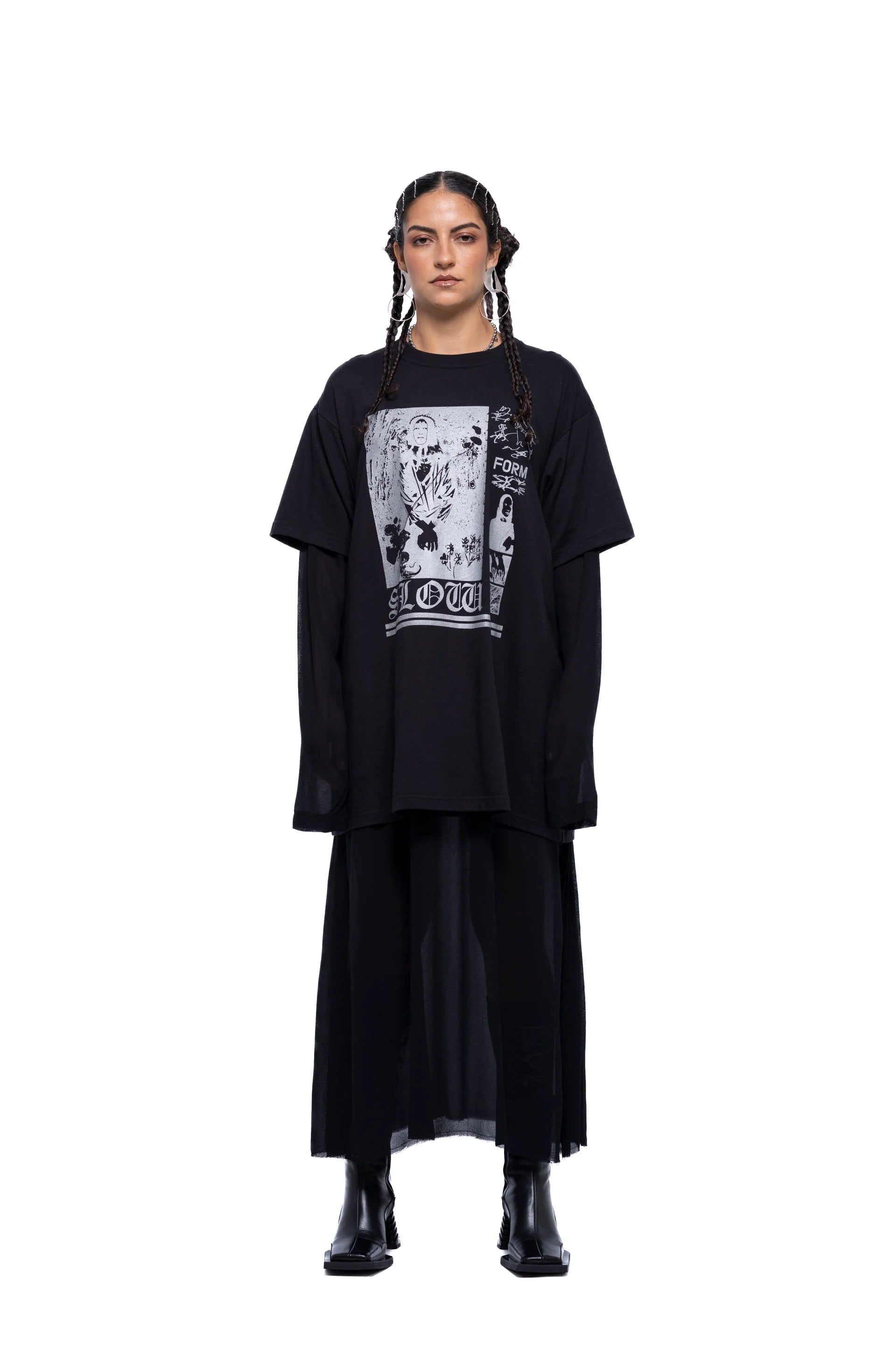 J Palm Slow Form T Shirt Dress | Black