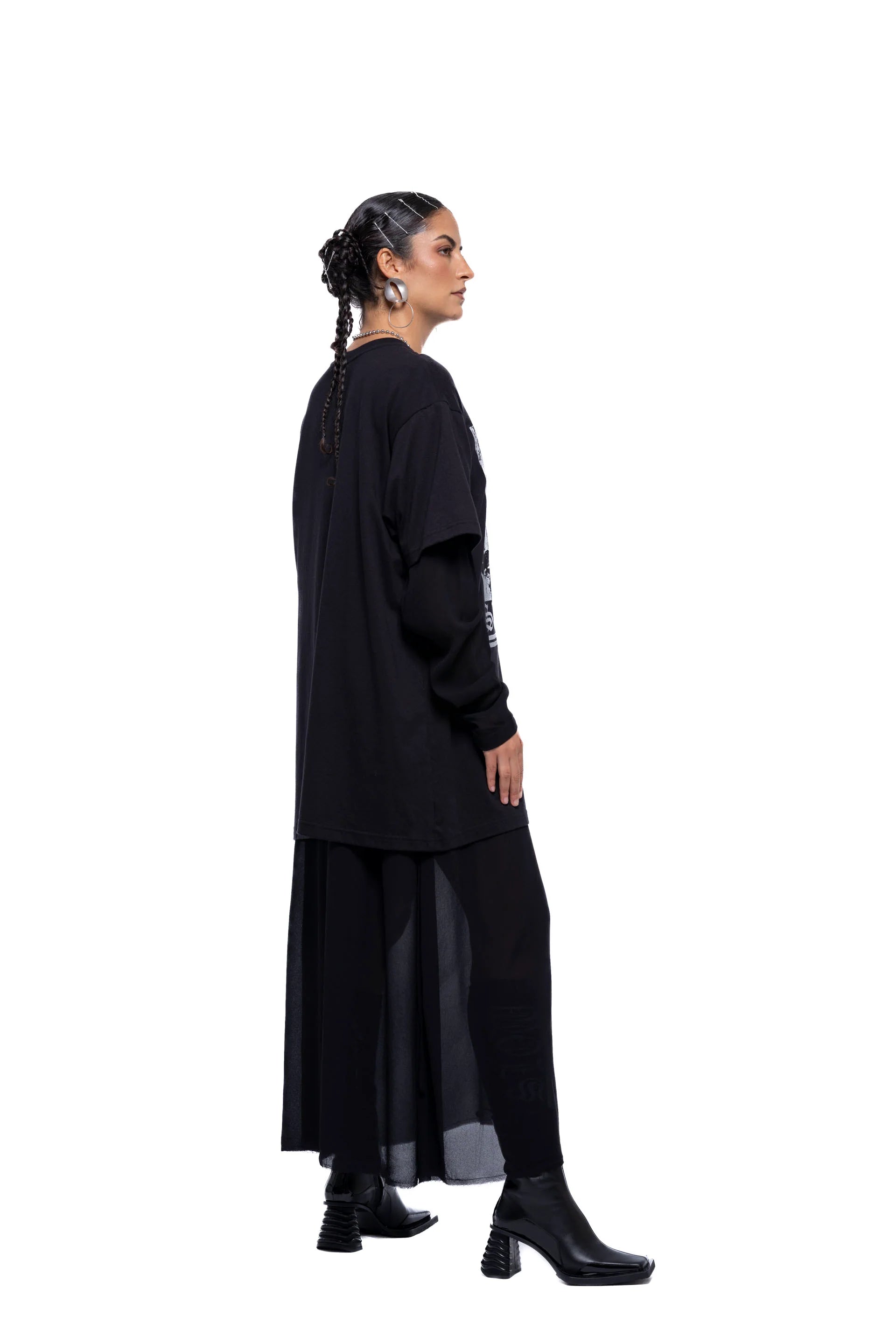 J Palm Slow Form T Shirt Dress | Black