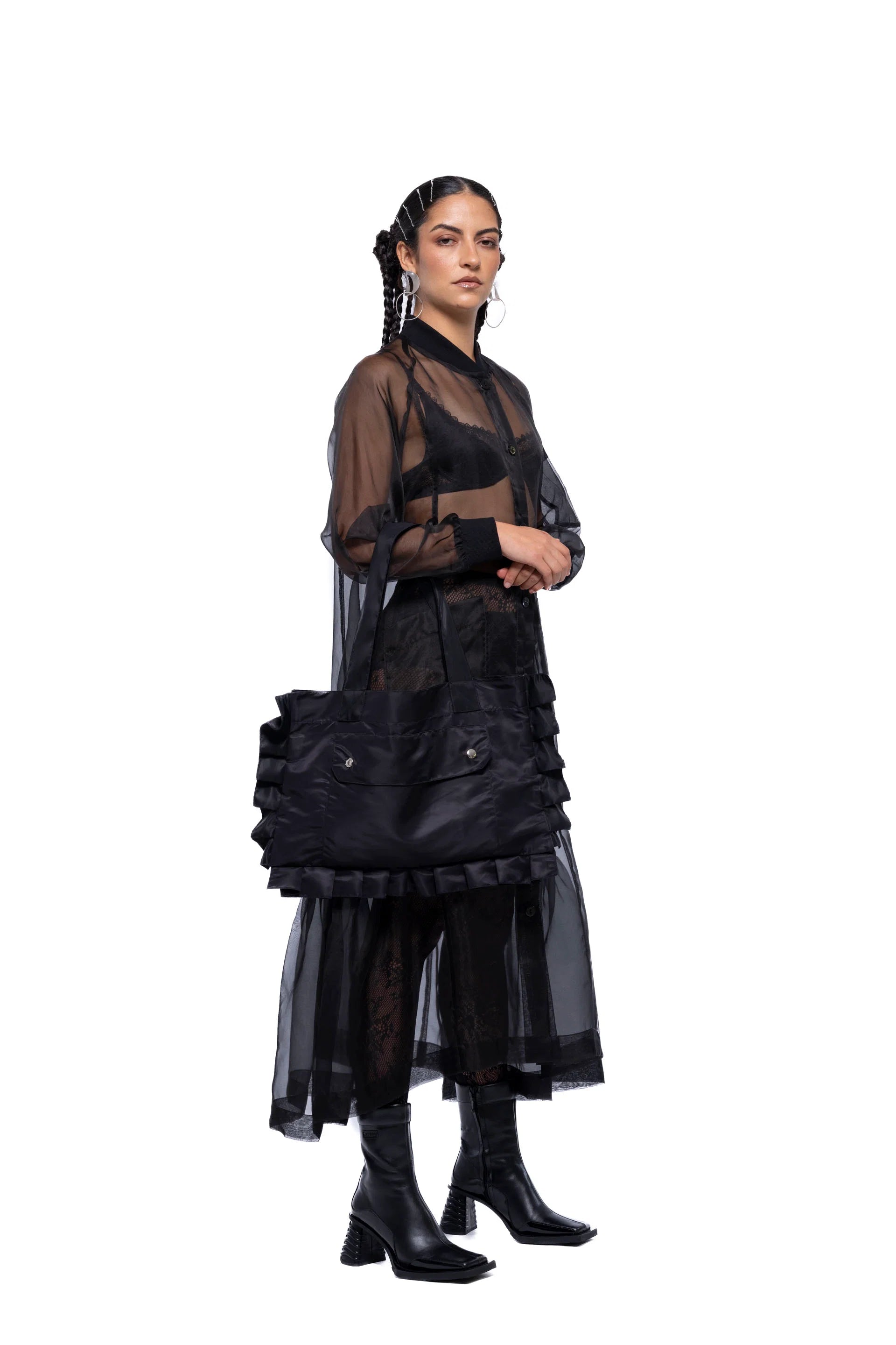 J Palm Frill Mini Tote Bag | Black