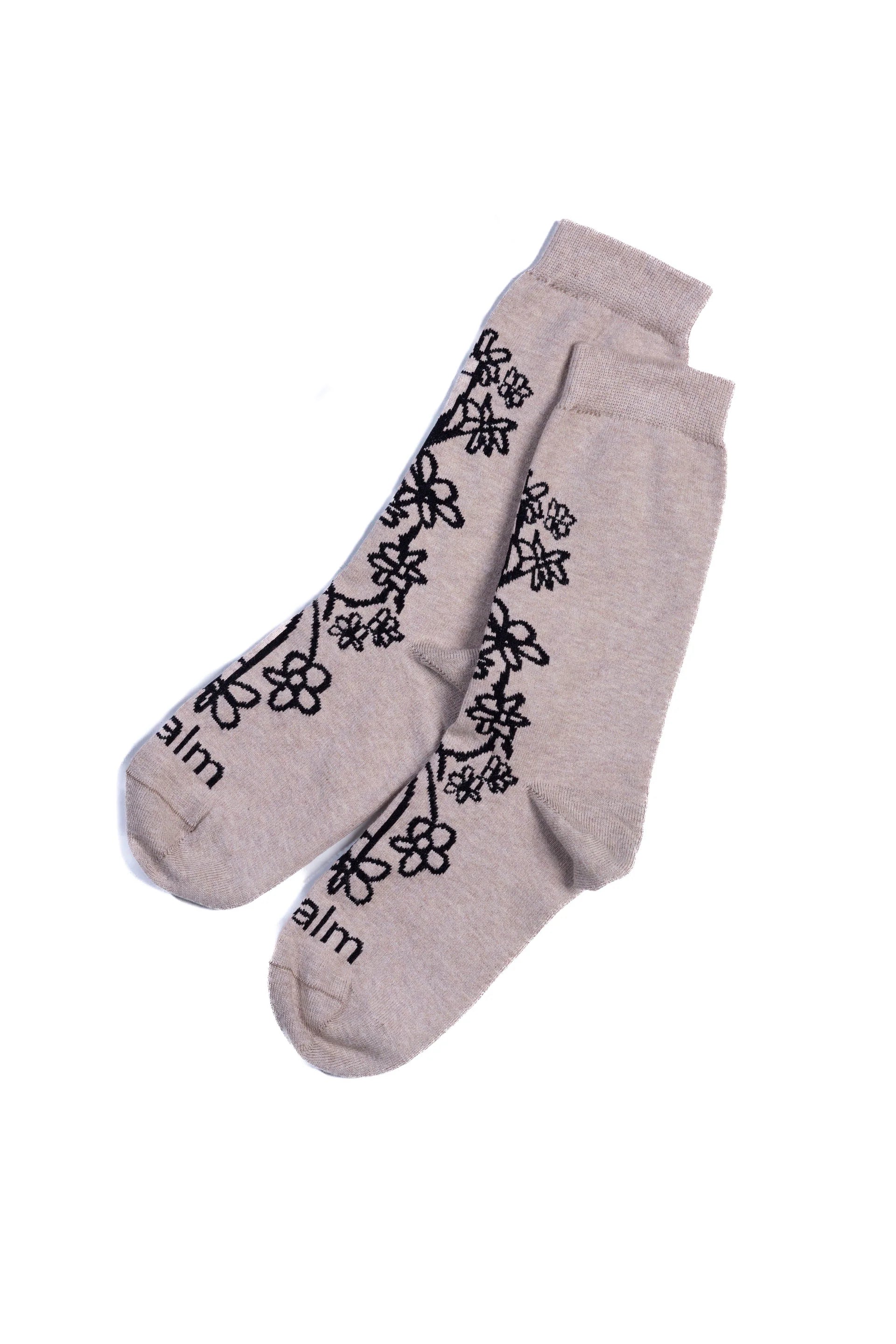 J Palm Floral Crew Sock | Fawn