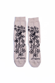 J Palm Floral Crew Sock | Fawn