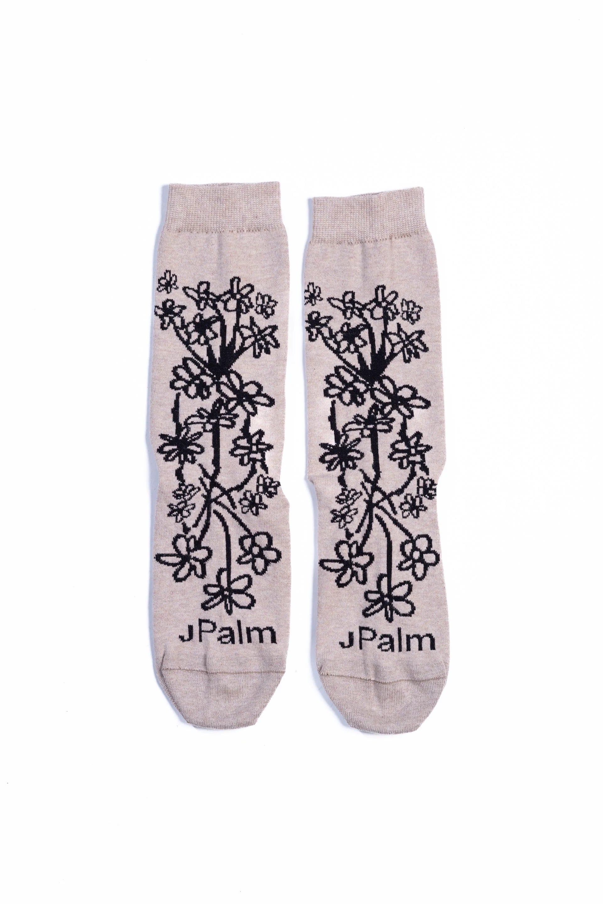 J Palm Floral Crew Sock | Fawn