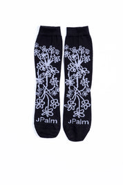 J Palm Floral Crew Sock | Black