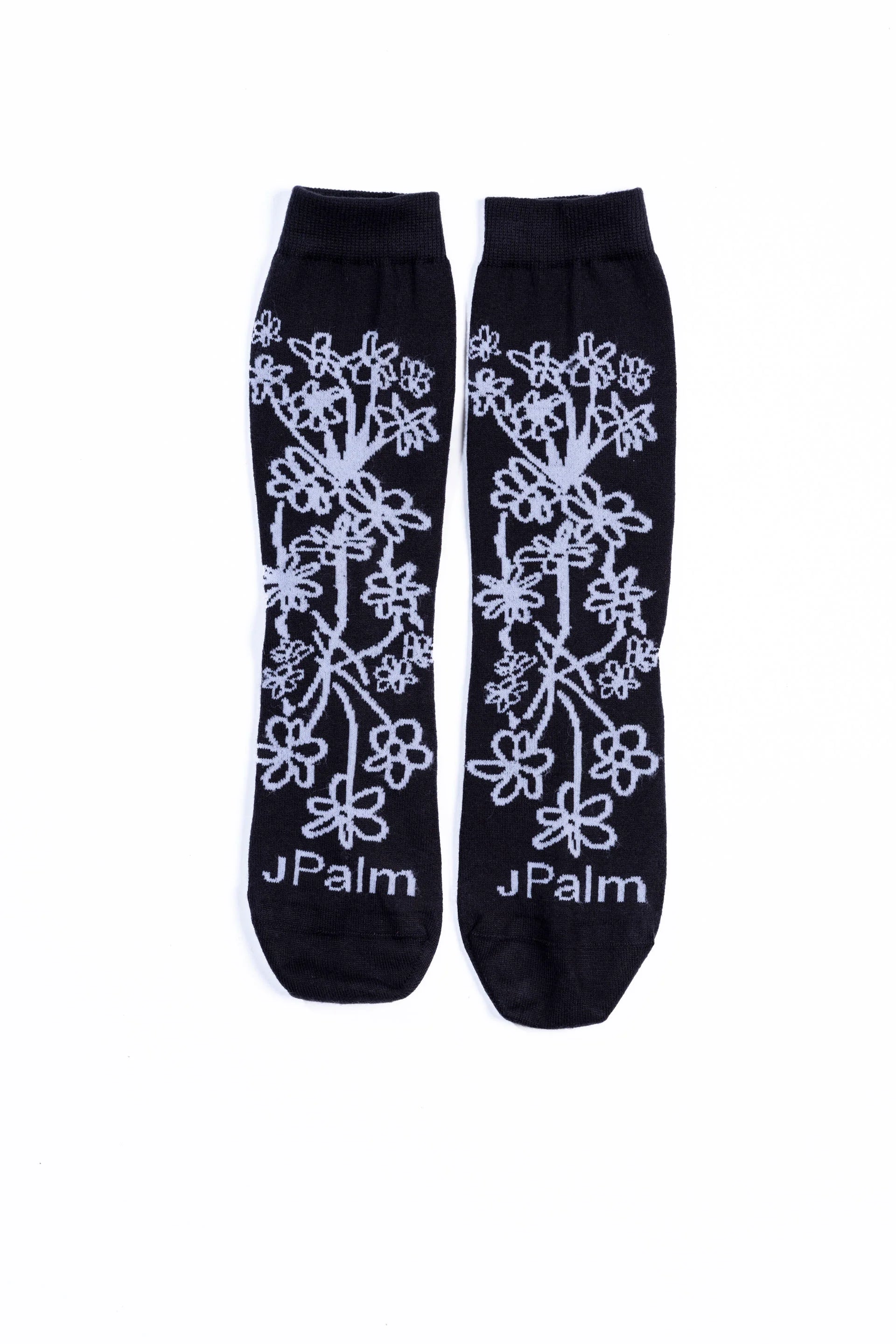 J Palm Floral Crew Sock | Black