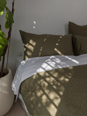 Citta Inku Organic Cotton Linen Pillowcase Pair | Olive