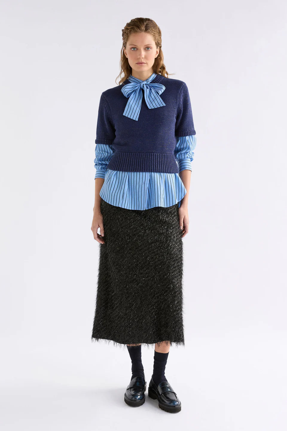 Elk Hedi Shirt | Chambray Stripe