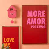 Karlsson Modern Cuckoo Clock | Bright Pink