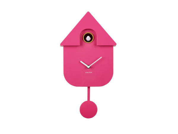 Karlsson Modern Cuckoo Clock | Bright Pink
