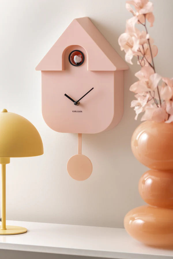 Karlsson Modern Cuckoo Clock | Soft Pink