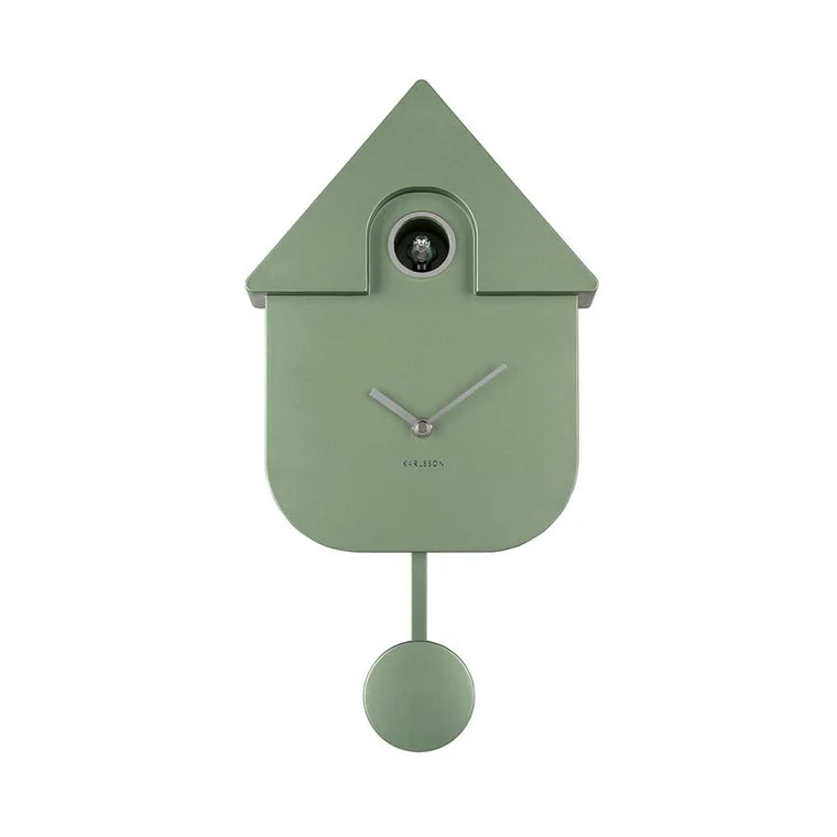 Modern Cuckoo Wall Clock | Metallic Dark Green