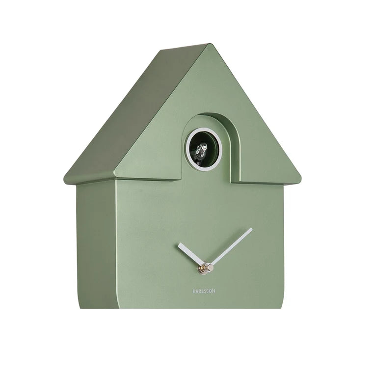 Modern Cuckoo Wall Clock | Metallic Dark Green