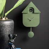 Modern Cuckoo Wall Clock | Metallic Dark Green