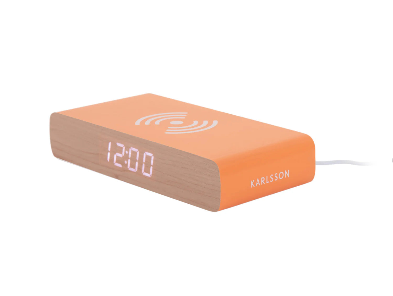 Karlsson Retro Flat LED Clock | Bright Orange