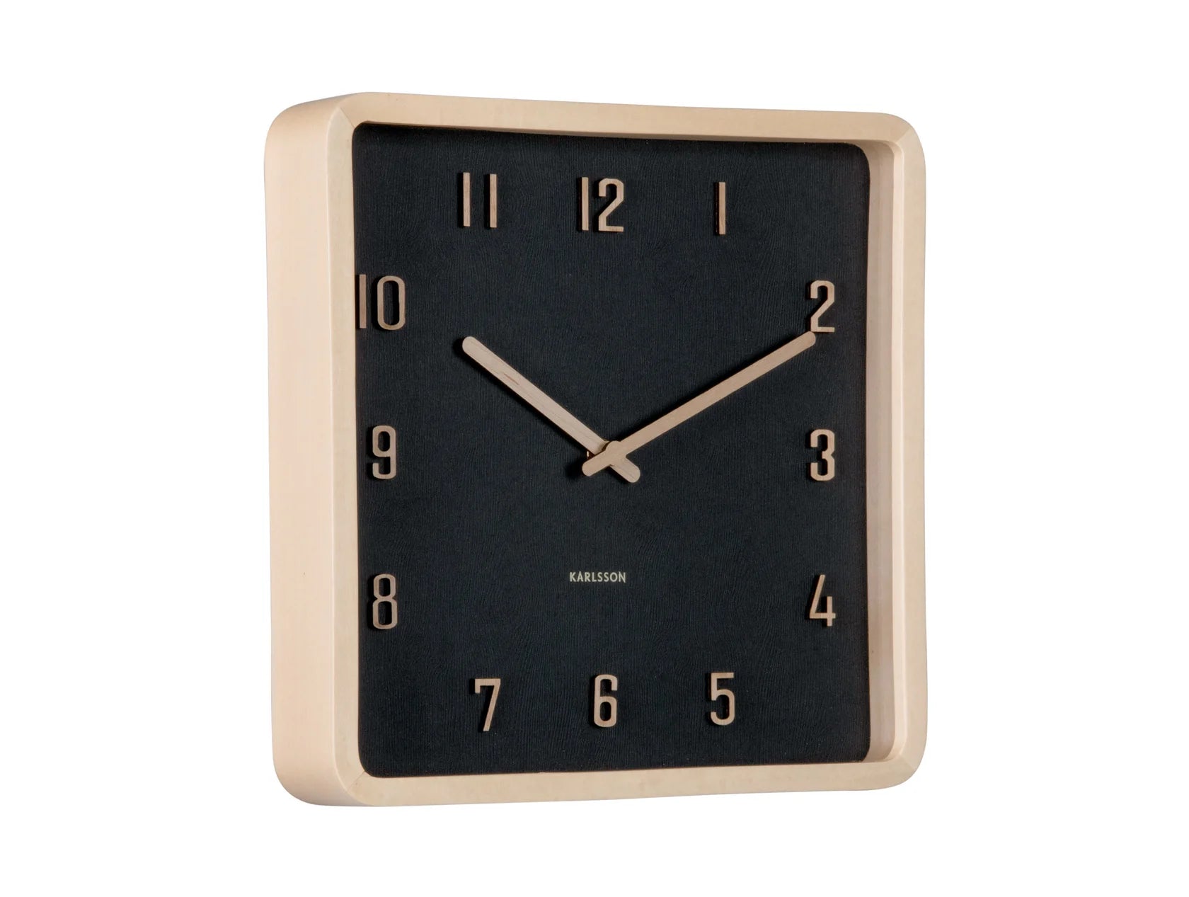 Karlsson Nervadura Square clock | Black Light Wood