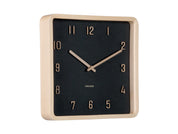 Karlsson Nervadura Square clock | Black Light Wood