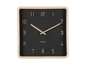 Karlsson Nervadura Square clock | Black Light Wood