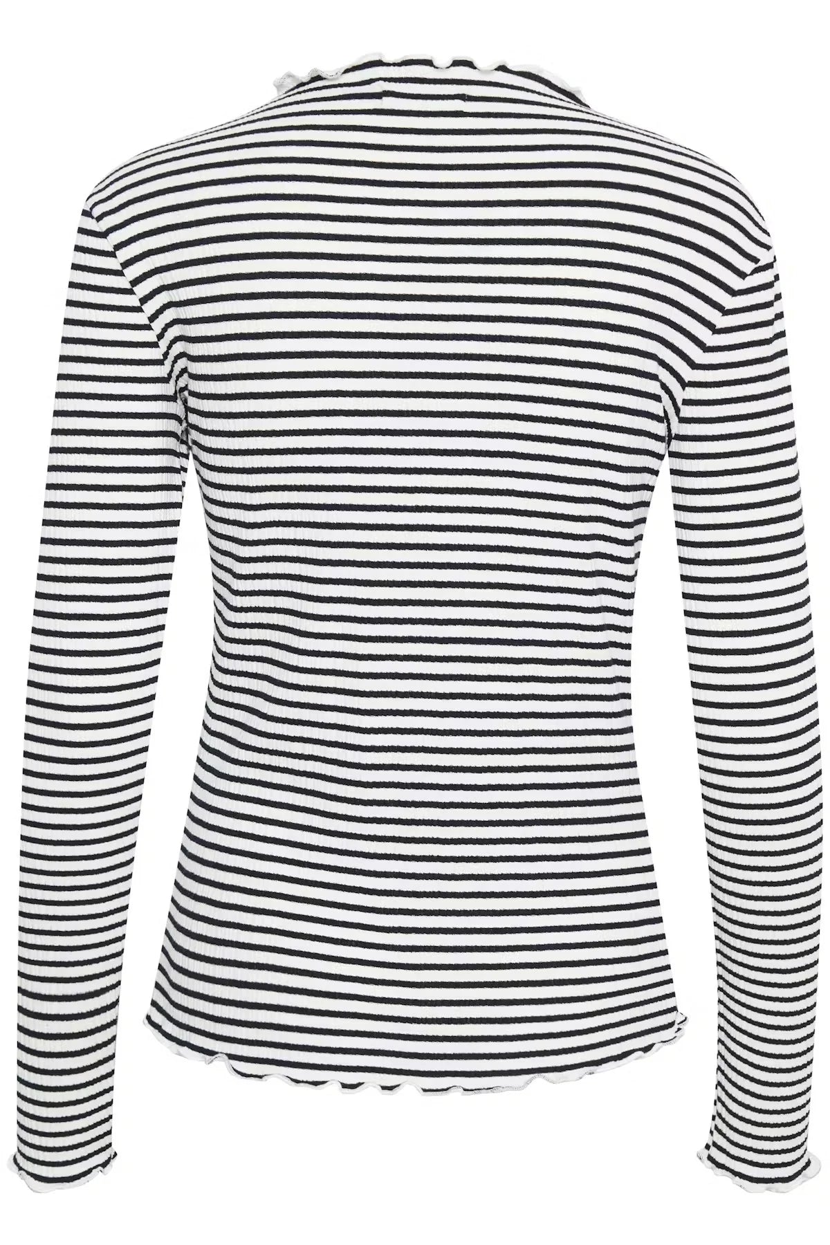 Karen By Simonsen Long Sleeve Candace Top | White  With Black Stripe