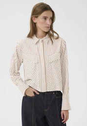 Karen By Simonsen Elmira Short Shirt | Cinnamon Stripe