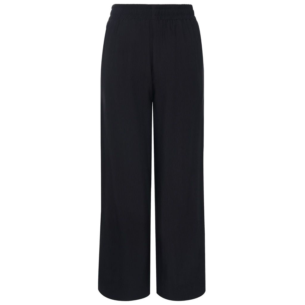Moke Indiana Wide Leg Pant | Black With Satin