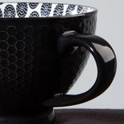 Now Designs Stamped Latte Stoneware Mug | Black