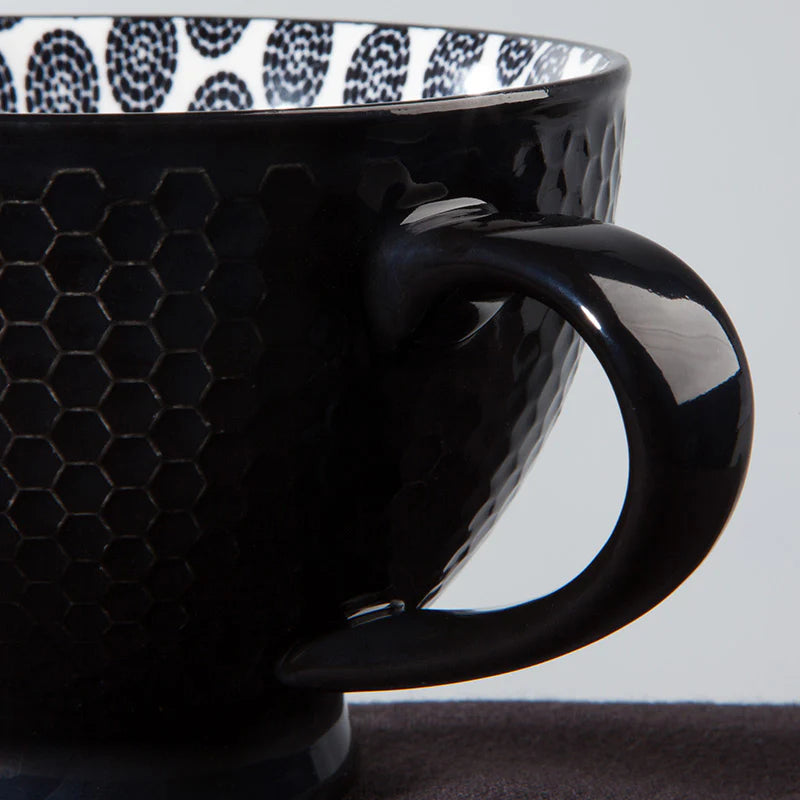 Now Designs Stamped Latte Stoneware Mug | Black
