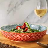 Mikasa Pasta Bowl | 21cm Leaf Print & Geometric