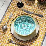 Mikasa Pasta Bowl | 21cm Yellow & Blue Geometric