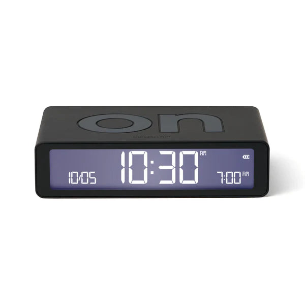 Lexon Flip Classic Rubber Clock | Black