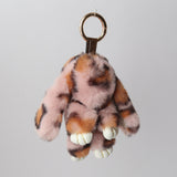 Bunny Faux Gur Keyring | Pink Brown