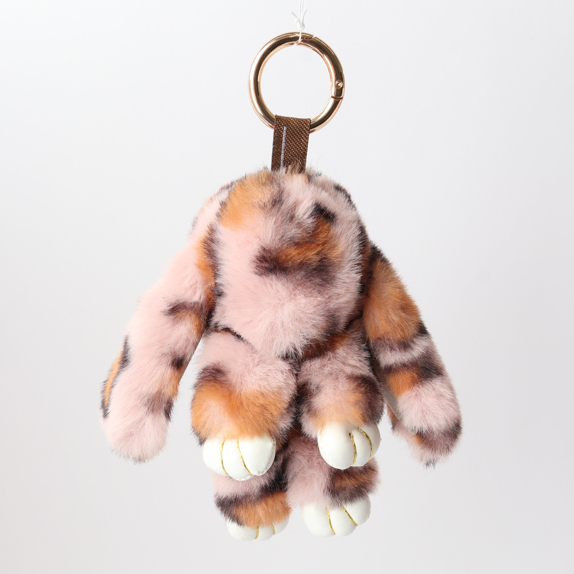 Bunny Faux Gur Keyring | Pink Brown