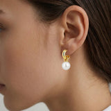 Dyrberg Kern Lona Stud Earrings | Gold White Pearl