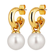 Dyrberg Kern Lona Stud Earrings | Gold White Pearl