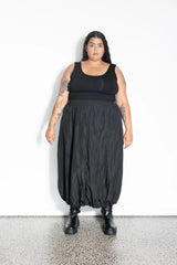 LaLA Bubble Skirt | Black Crinkle