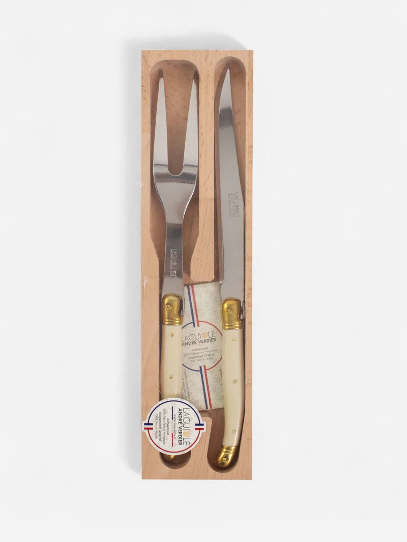 Laguiole Carving Set | Ivory & Brass
