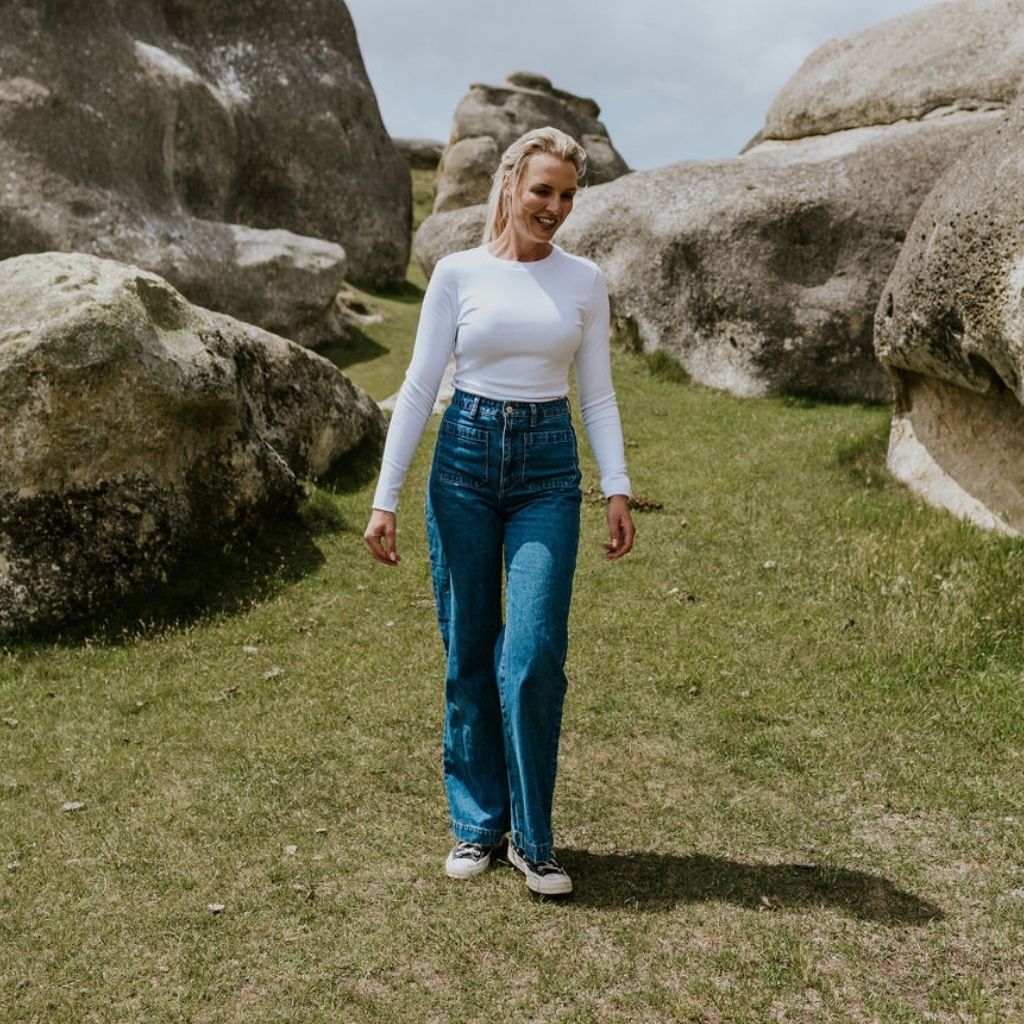 Moke Lina Womens Long Sleeve Top | White