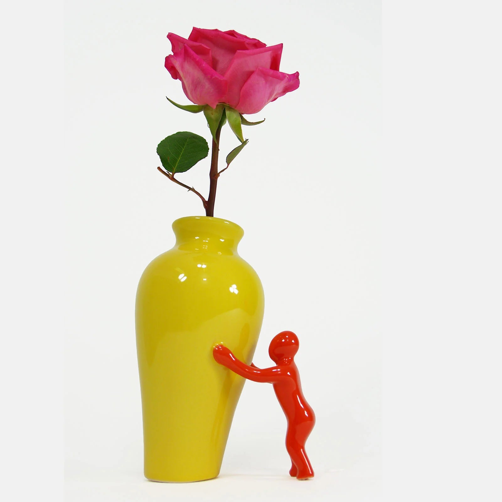 MBH Little Guy Vase Standing Yellow Red