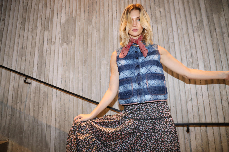 Lollys Laundry Cairo Quilted Vest | Blue