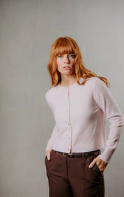 Bridge & Lord Marnie Cropped Cardigan | Pale Pink