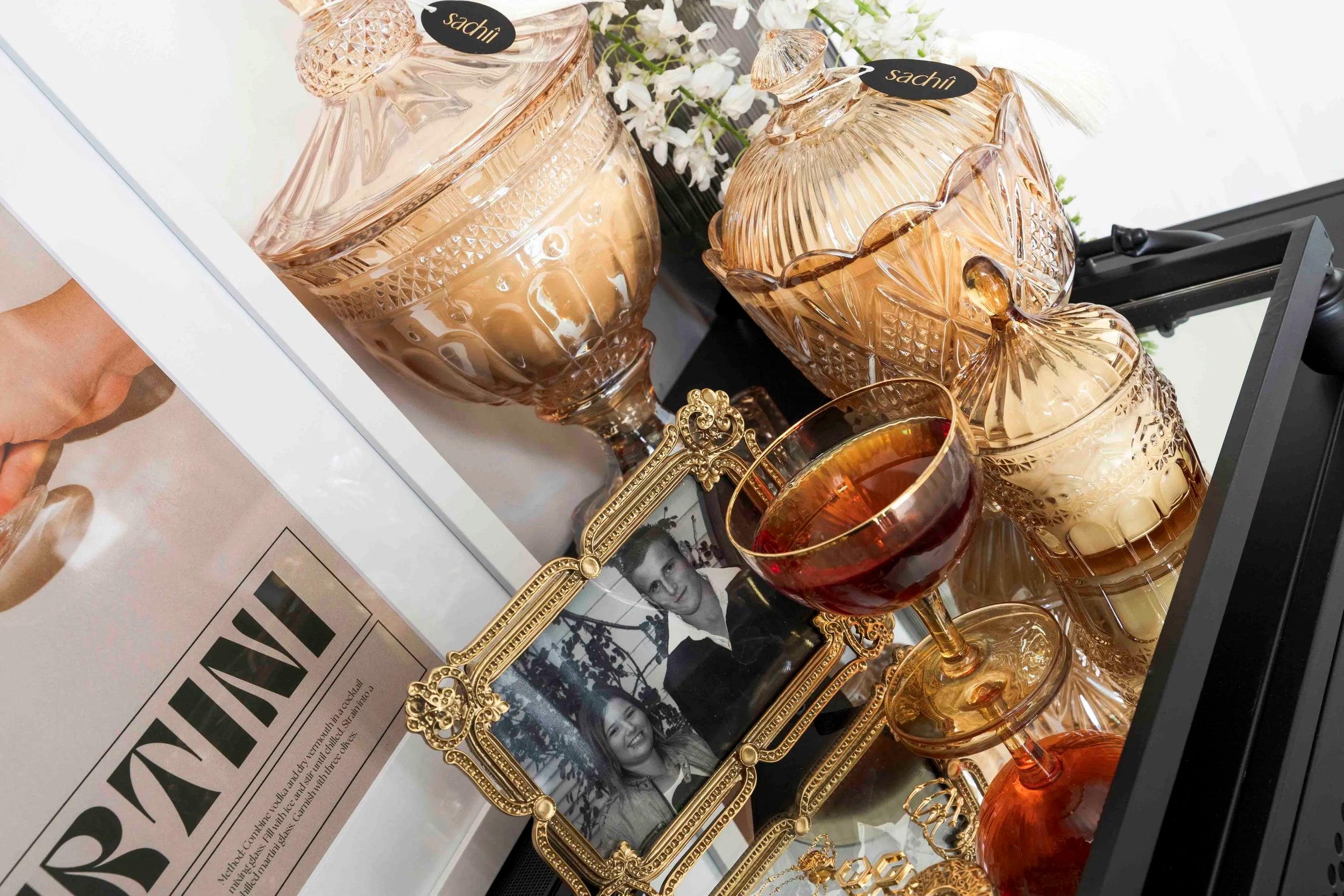 Sachii Gatsby Candle | Pink Large Cigar Bar Scent