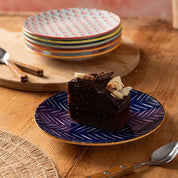 Mikasa Side Plate | Indigo Chevron 18cm