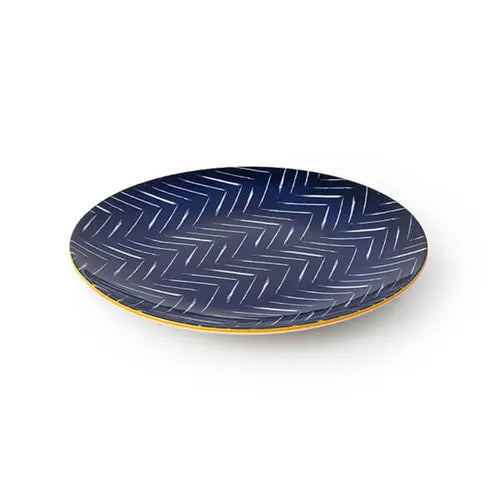 Mikasa Side Plate | Indigo Chevron 18cm