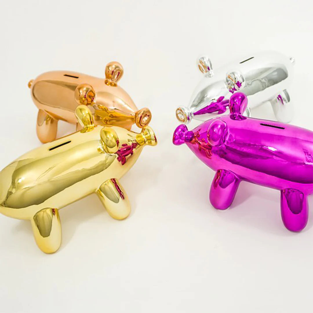 Made By Humans Pig -  Balloon Money Bank - Pink