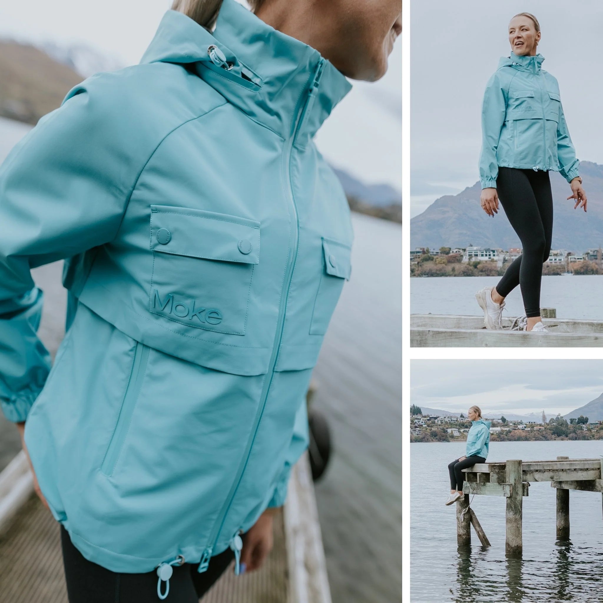 Moke Maggie Rain Jacket | Aqua