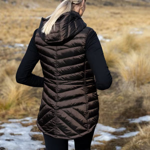 Moke Mary-Claire 90/10 Packable Down Vest | Chocolate