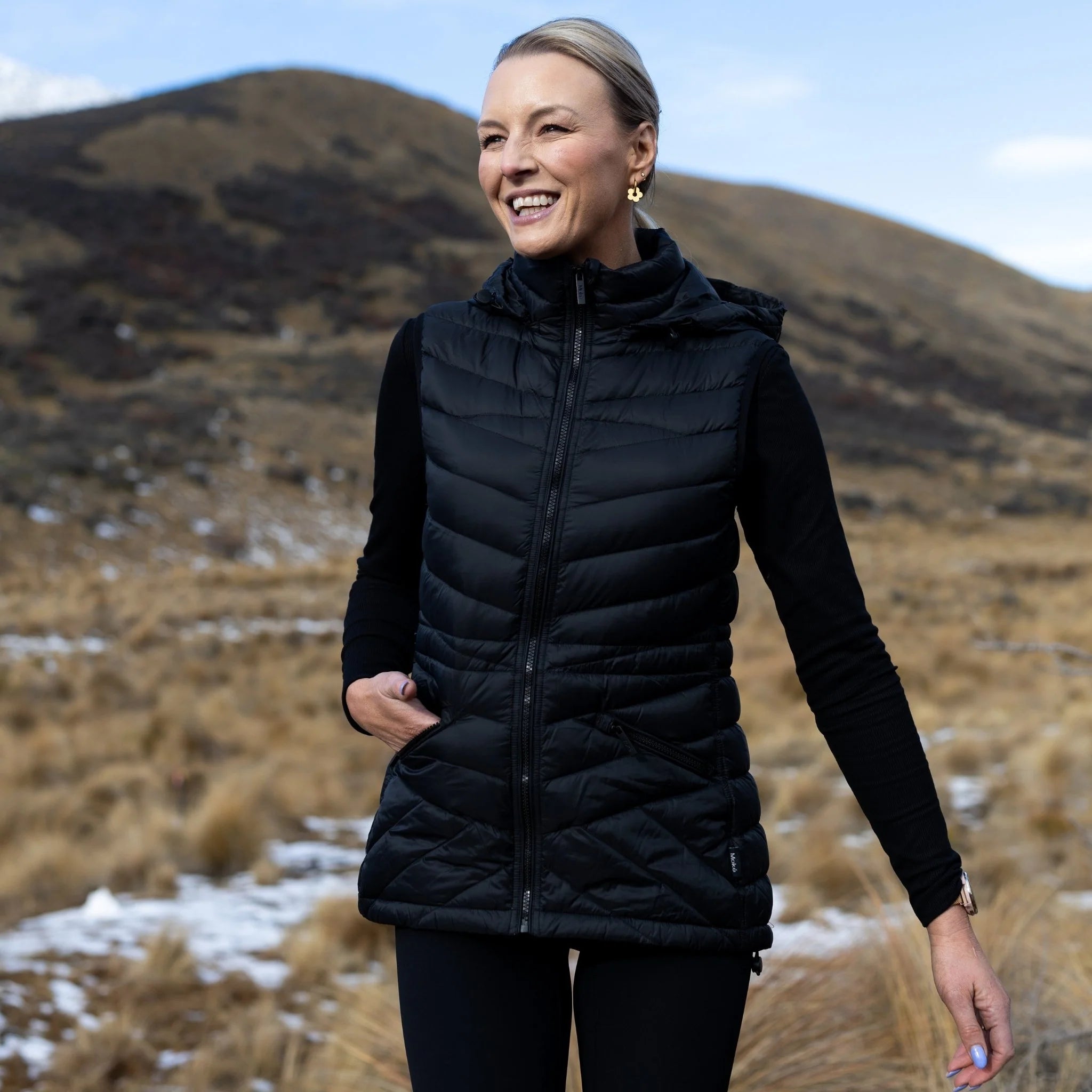 Moke Mary-Claire 90/10 Packable Down Vest | Black