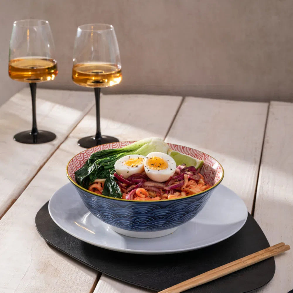 Mikasa Ramen Bowl 21cm | Blue Red Arc