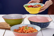 Mikasa Ramen Bowl 21cm | Yellow Blue Geometric