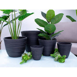 Enviro Ribbed Planter | Tapered Black 20cmH