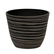 Enviro Ribbed Planter | Tapered Black 25.4cmH